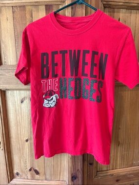 Russell Athletic Red 'Between The Hedges' Graphic Tee boy or girl